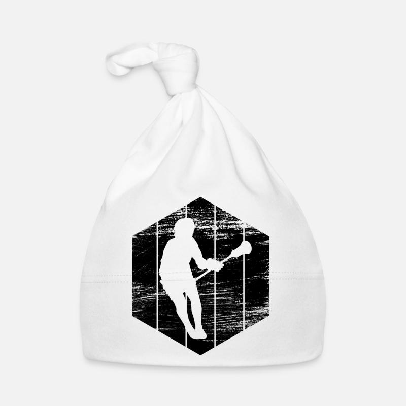 Lacrosse Player Sketch Organic Baby Cap