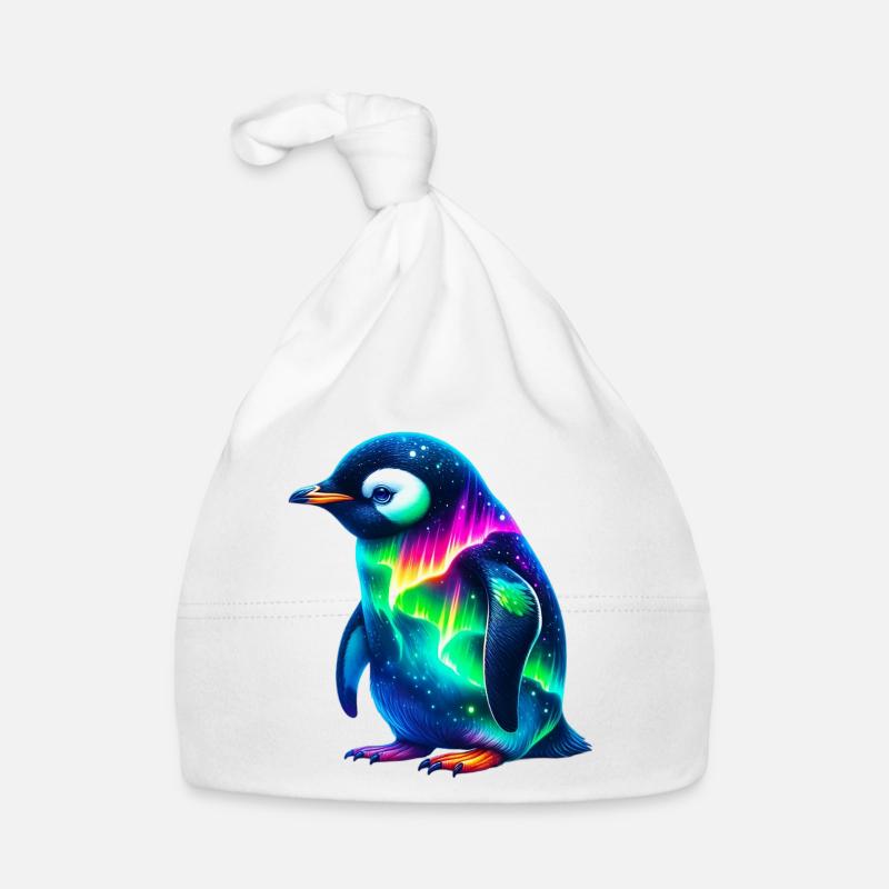 Aurora Borealis Penguin Organic Baby Cap
