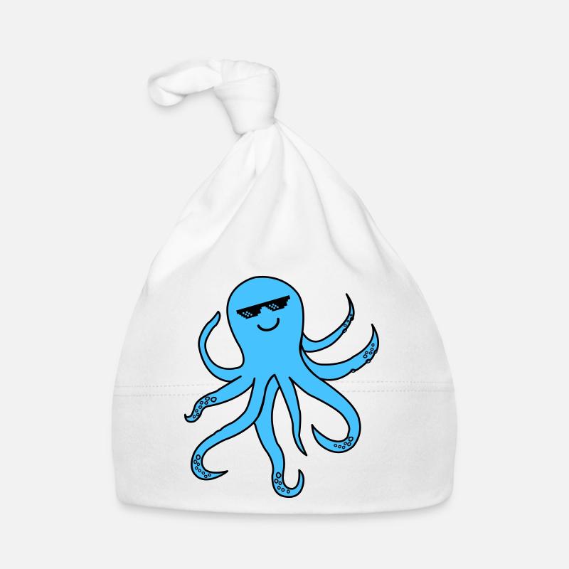krake oktopus cool smile Baby Bio-Mütze