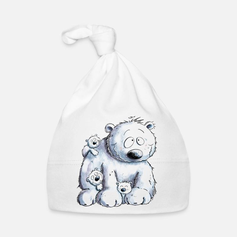 Eisbär Mit Eisbär Baby I Polarbär Baby Bio-Mütze