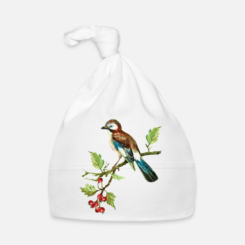 Bunter Vogel Baby Bio-Mütze