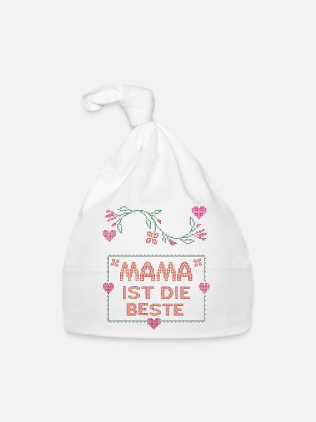 Mom is the best - Organic Baby Cap - white - Front