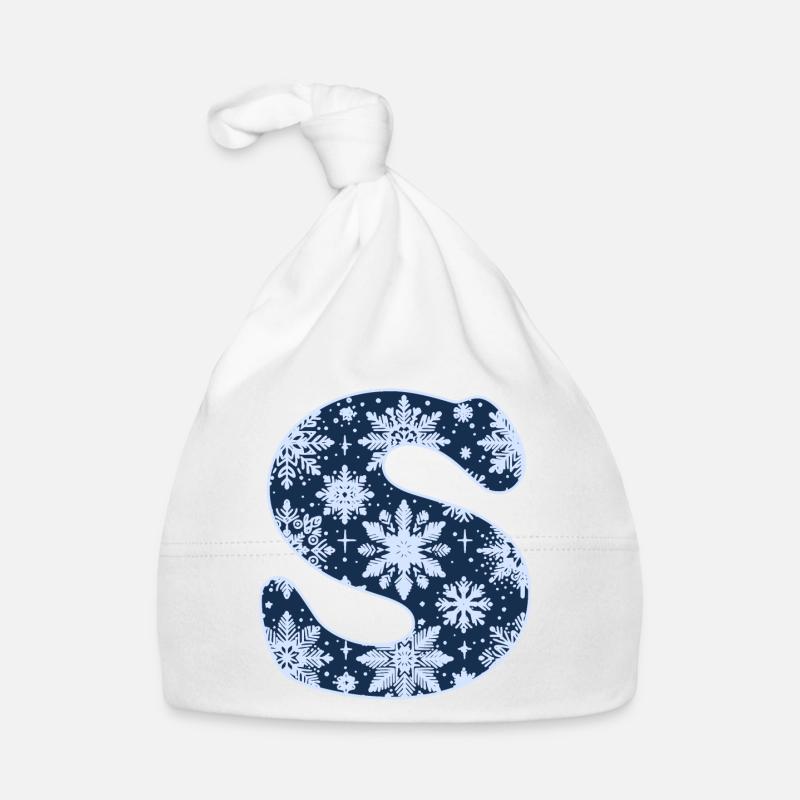 Buchstabe S Schneeflocken Baby Bio-Mütze