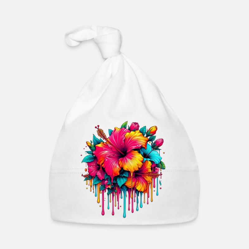 Fleurs d’hibiscus Bonnet bio Bébé