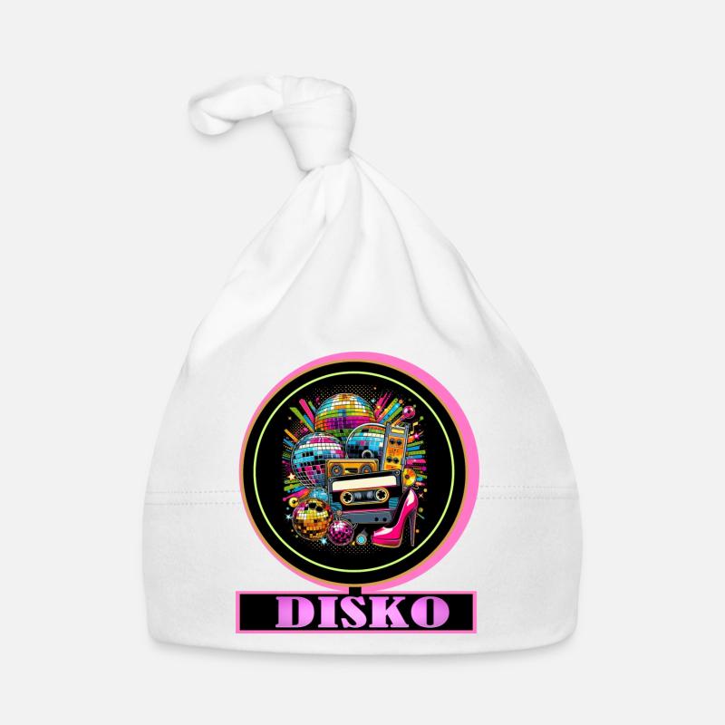 Disco Retro Kassette Neon Glanz Baby Bio-Mütze