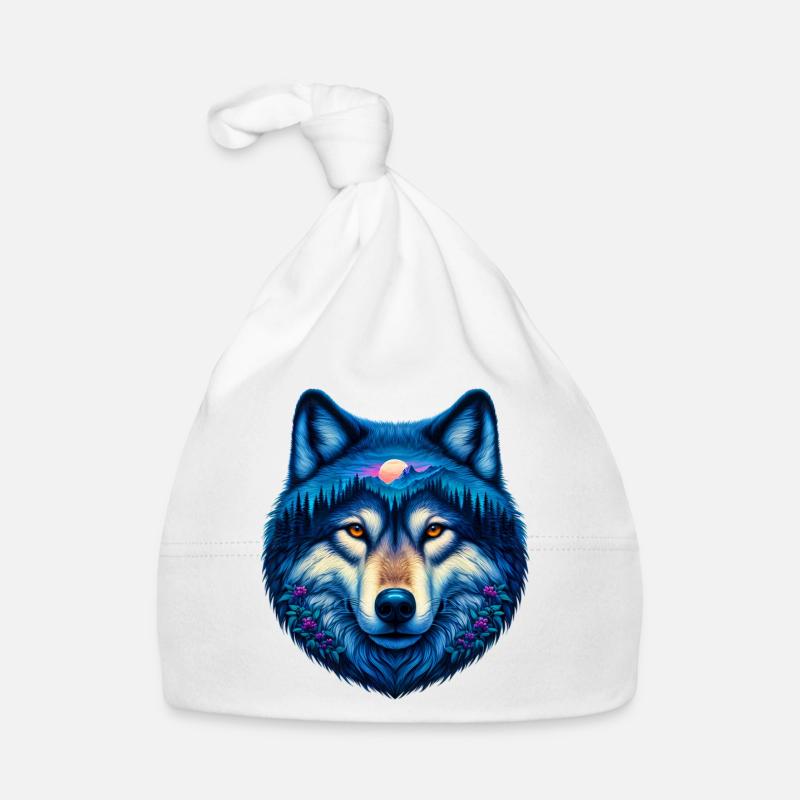 Wolf - Baby Bio-Mütze - Weiß