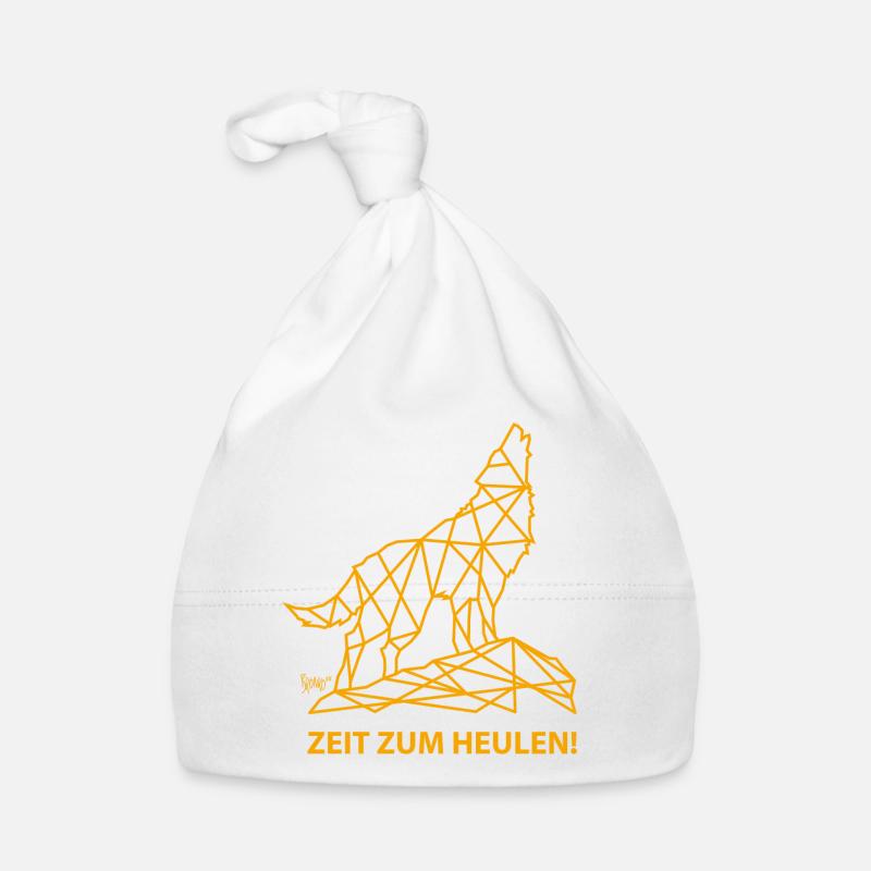 Bronko55 No.77 – Wolf „Zeit zum Heulen“ Baby Bio-Mütze