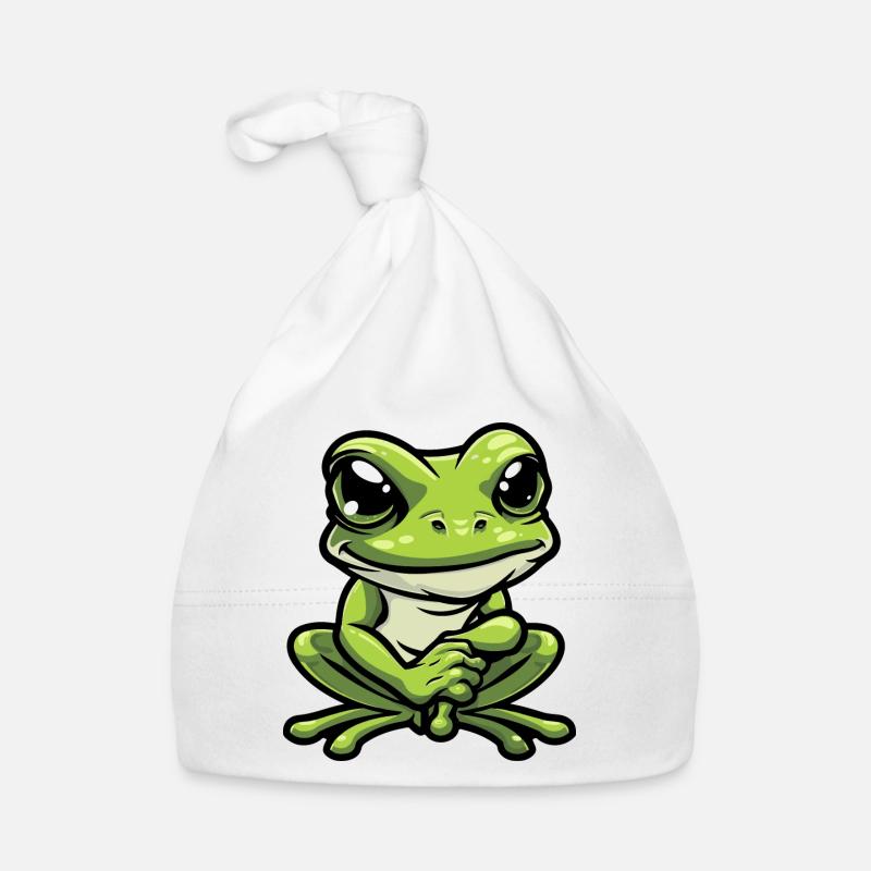 Frog Comic - Organic Baby Cap - white