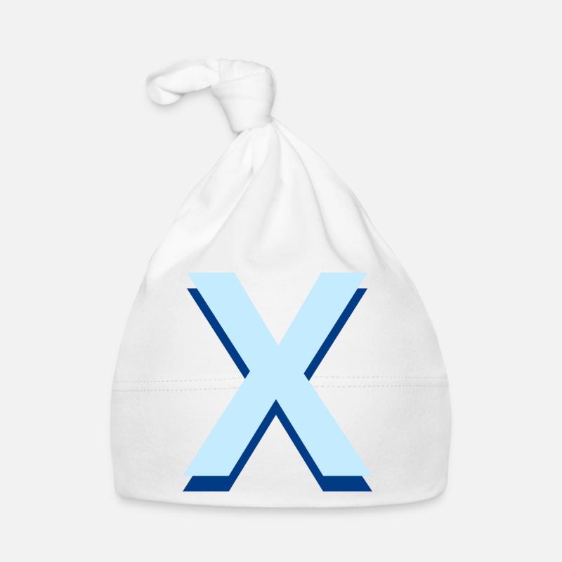 Lettre X bleu pop et moderne Bonnet bio Bébé