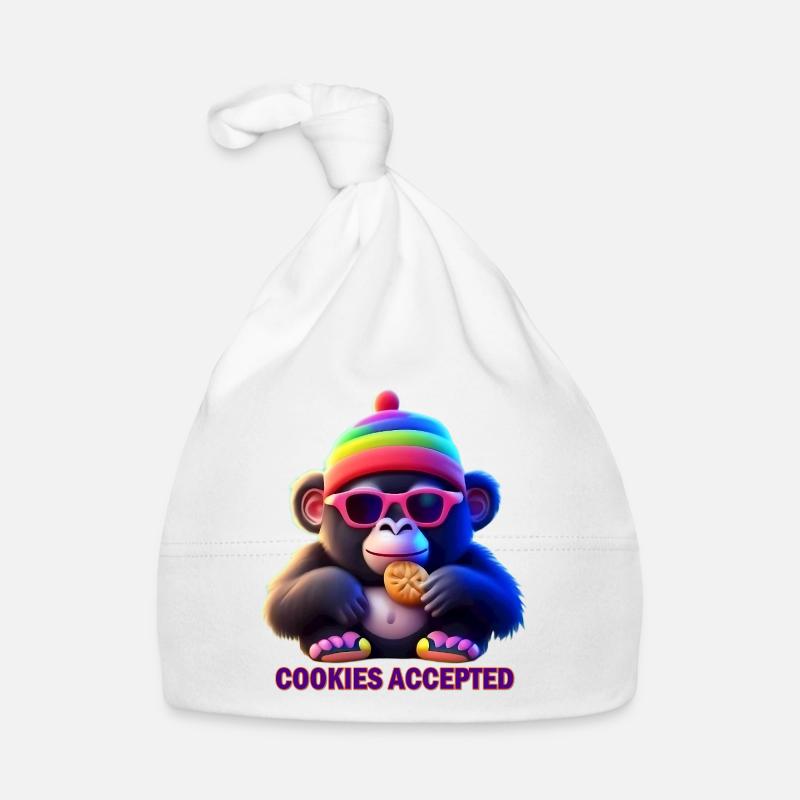 Singe coloré avec lunettes de soleil et casquette Bonnet bio Bébé