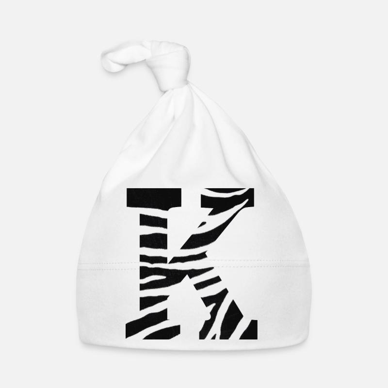 Letter k zebra Organic Baby Cap