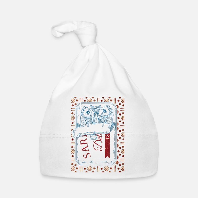 Vintage Trendy Sardines Visual Organic Baby Cap