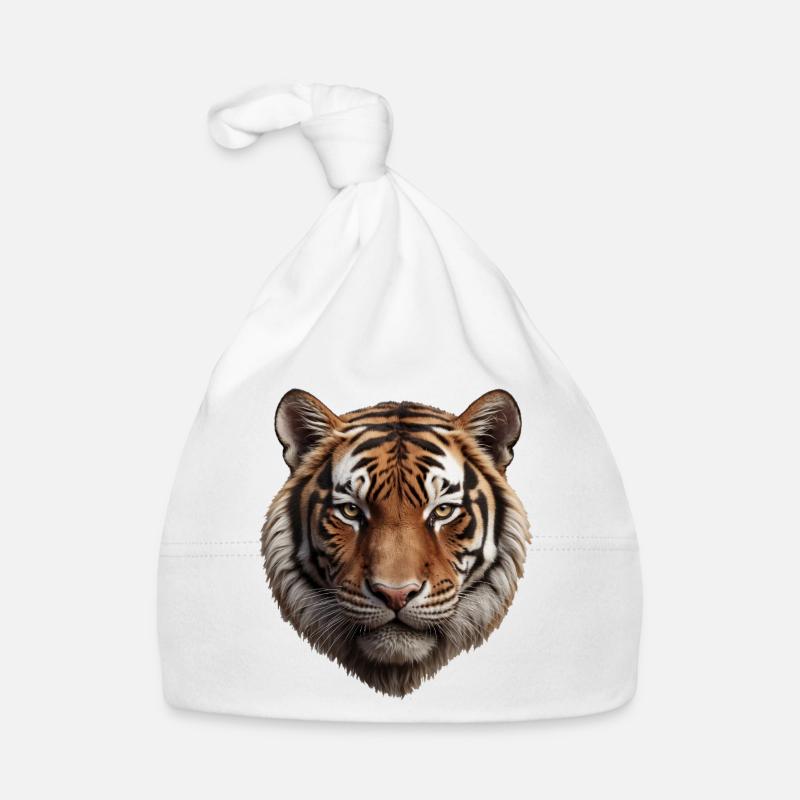 Illustration de visage de tigre majestueux Bonnet bio Bébé