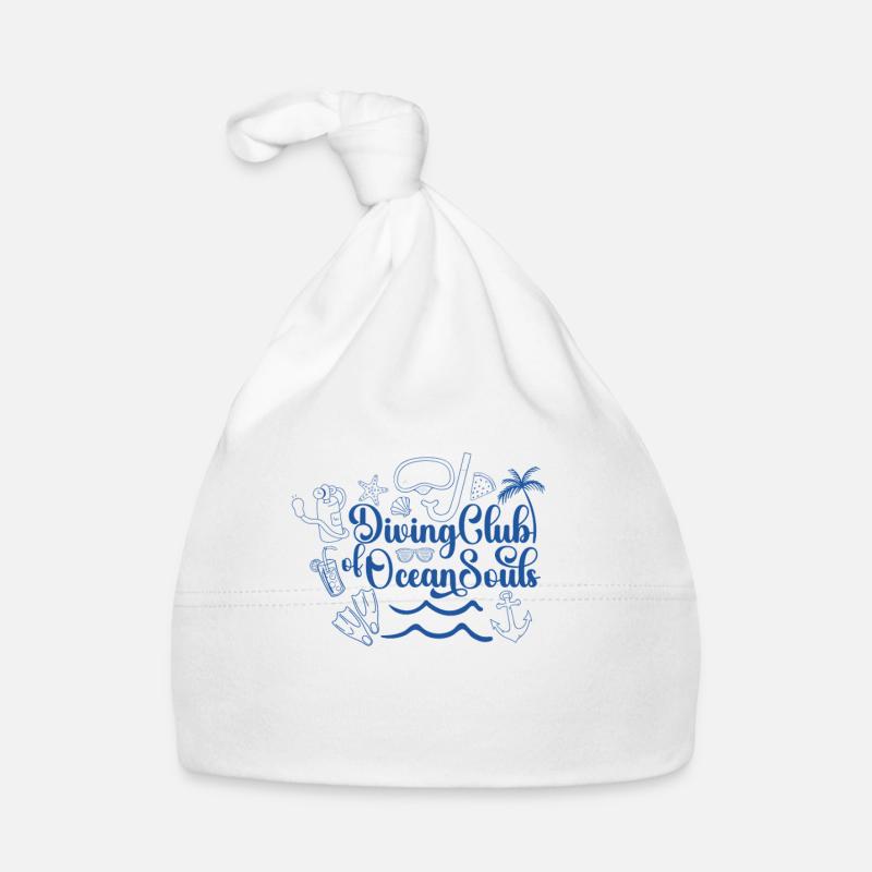 Blauer Grafik-Tauchclub Baby Bio-Mütze