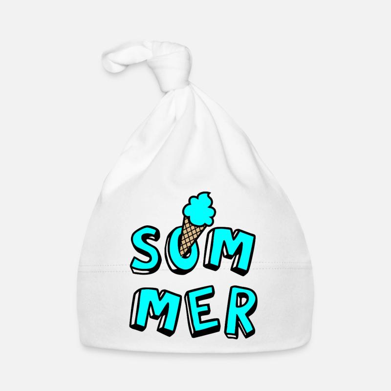Summer Cream Waffle Comic Style Fun Joie de vivre Fan Organic Baby Cap