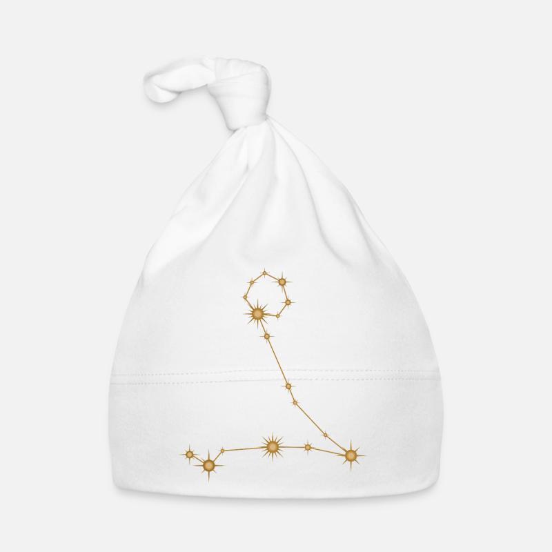 Étoile Constellation Poissons Signe de naissance Doré Bonnet bio Bébé