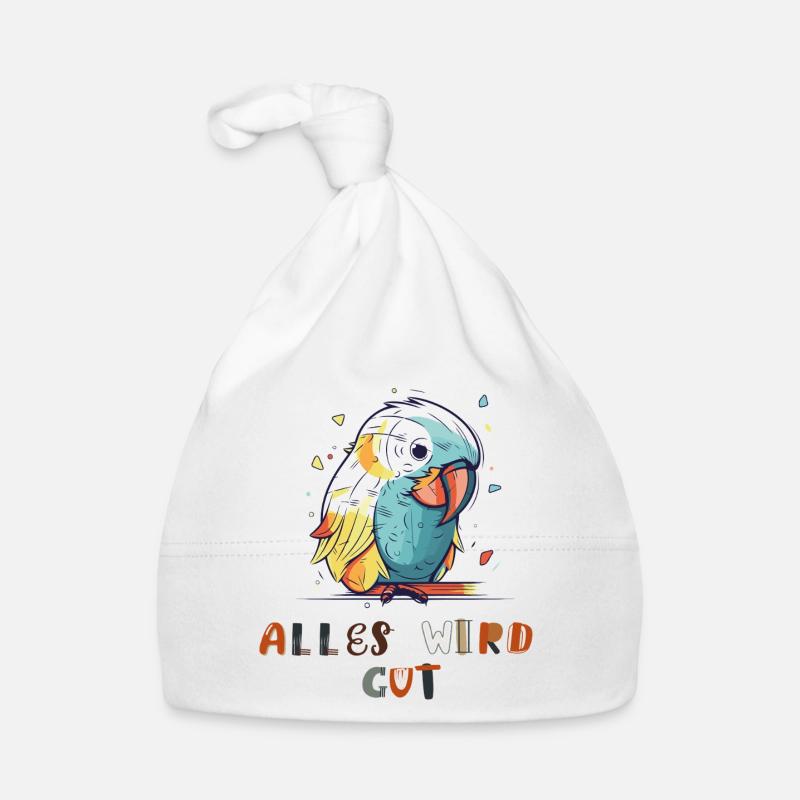 Colorful parrot, everything will be fine Organic Baby Cap