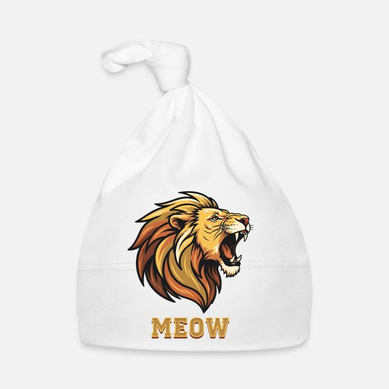 Brüllender Löwe mit MEOW Witz Baby Bio-Mütze