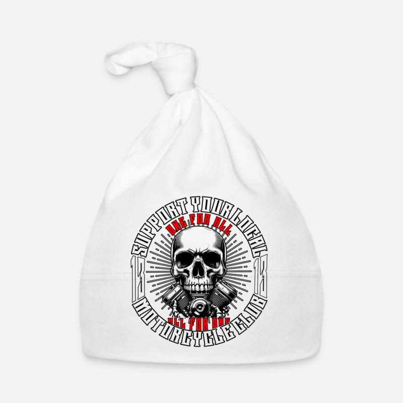 Biker Chopper Motorradfahrer Skull mit Motor Baby Bio-Mütze