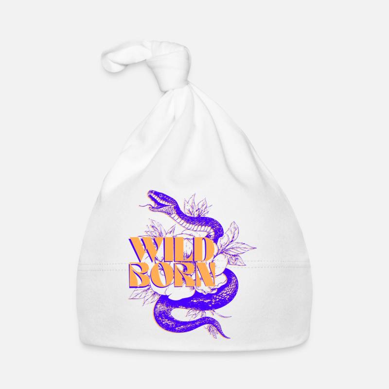 Illustration de serpent et de feuille né sauvage Bonnet bio Bébé