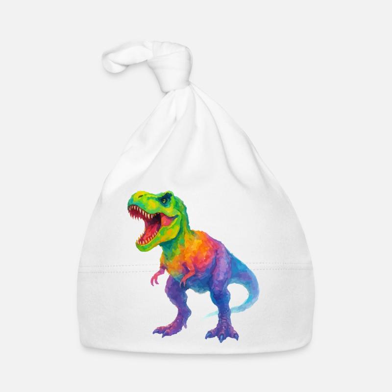 Colorful Gradient Dinosaur Organic Baby Cap