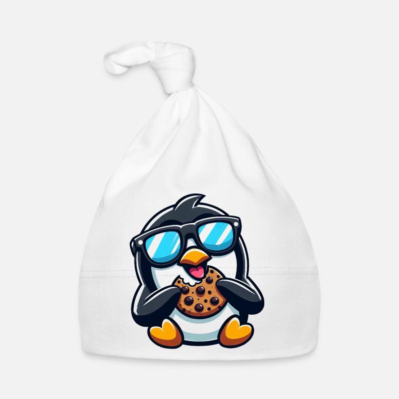 Mignon Pingouin Cookie Dessin animé Dessert Snacking Bonnet bio Bébé
