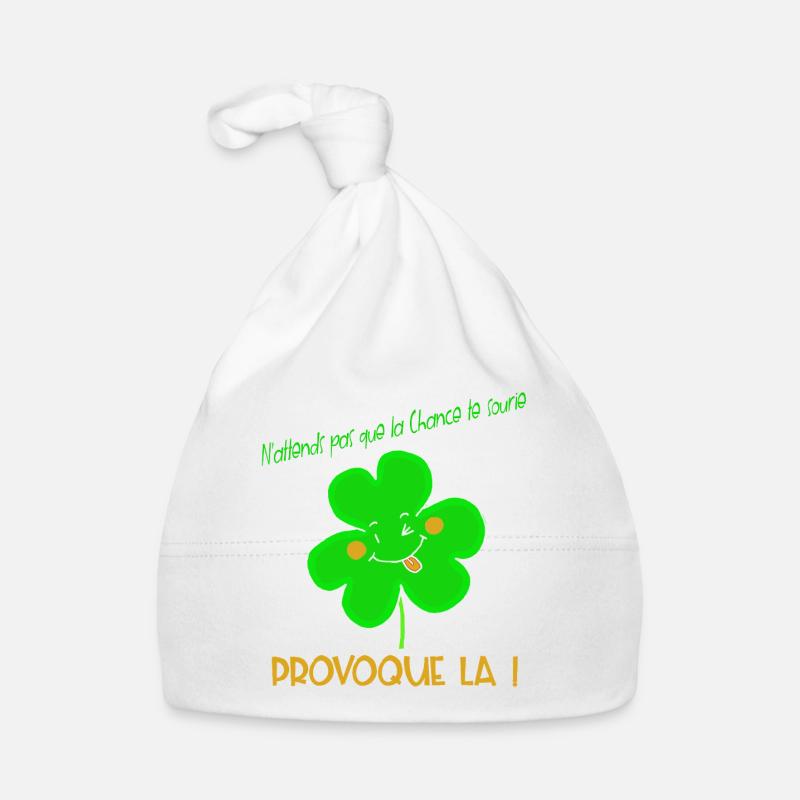 Trèfle Provoque la Chance Joyeuse Bonnet bio Bébé