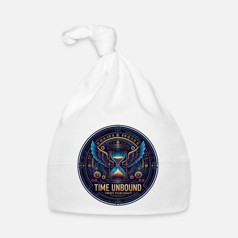 Time Unbound – Steampunk Hourglass with Wings Organic Baby Cap