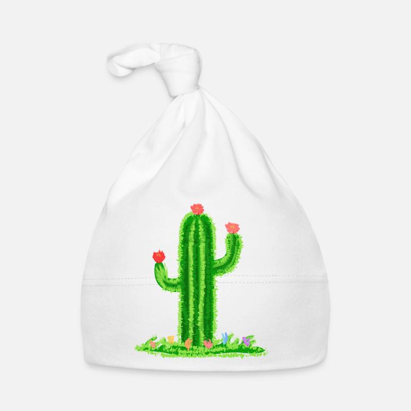 Kaktus mit Blüte Baby Bio-Mütze