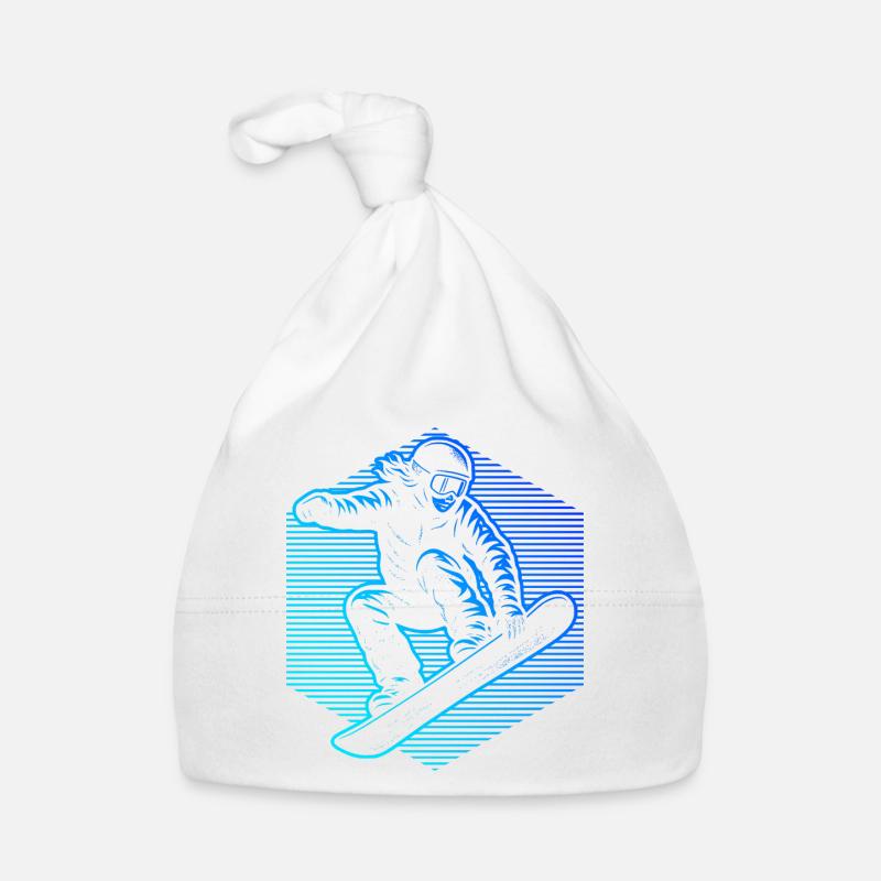 Neon Snowboarder Stripes Baby Bio-Mütze