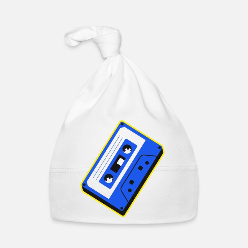Illustration rétro sur cassette bleue Bonnet bio Bébé