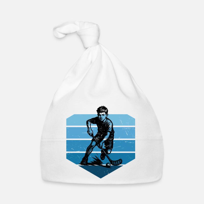 Le floorball adore porter Bonnet bio Bébé