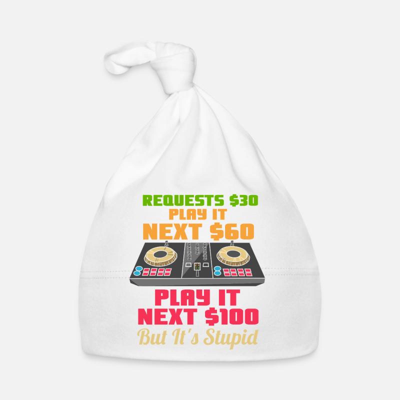 Funny DJ Request Fee Musical Turntable Design Organic Baby Cap