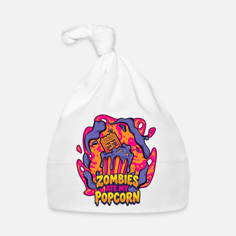 Zombies eat my popcorn Organic Baby Cap