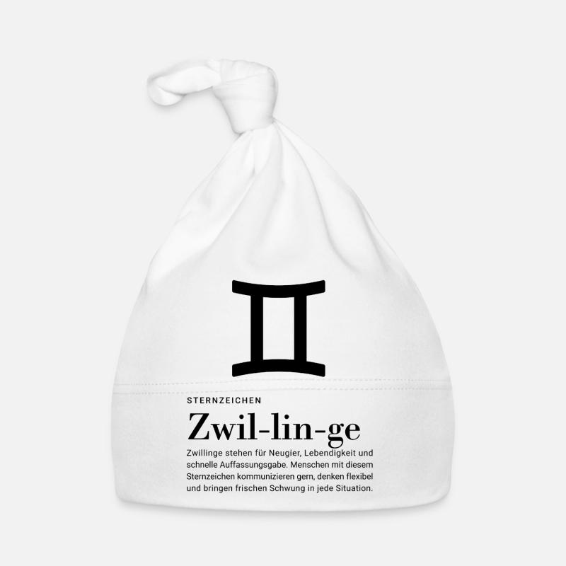 Signe du zodiaque Gémeaux Bonnet bio Bébé