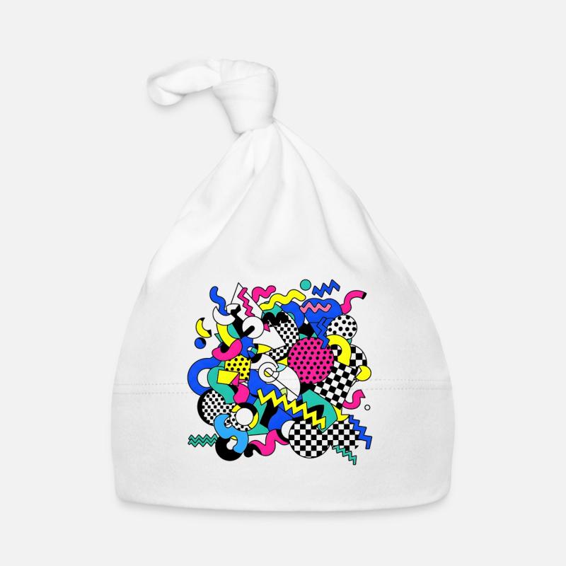 Neon Chaos Pop Art Muster Baby Bio-Mütze