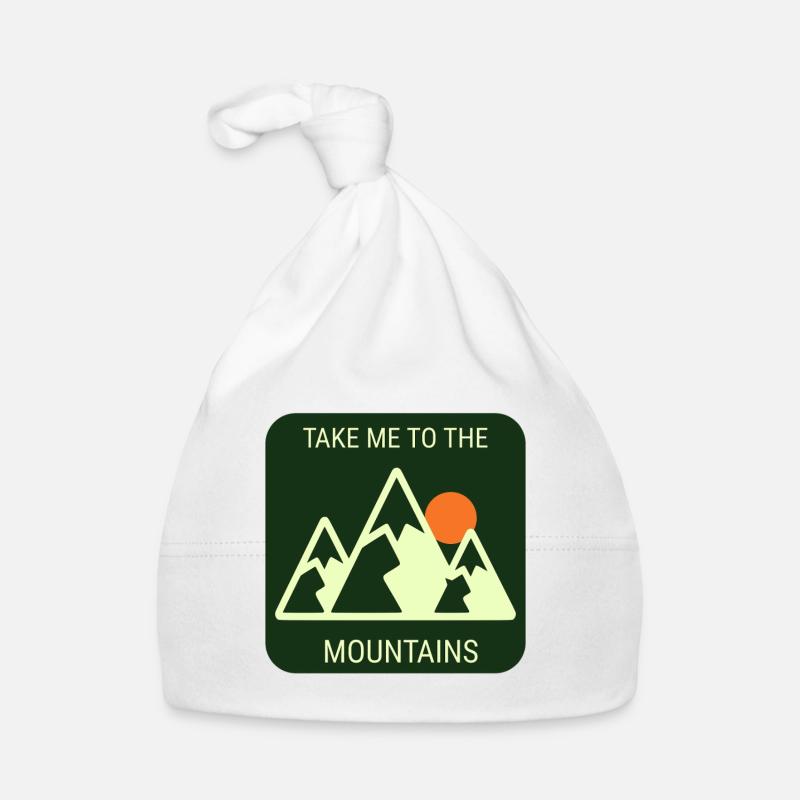 Take Me To The Mountains - Plain Version - Baby Bio-Mütze - Weiß