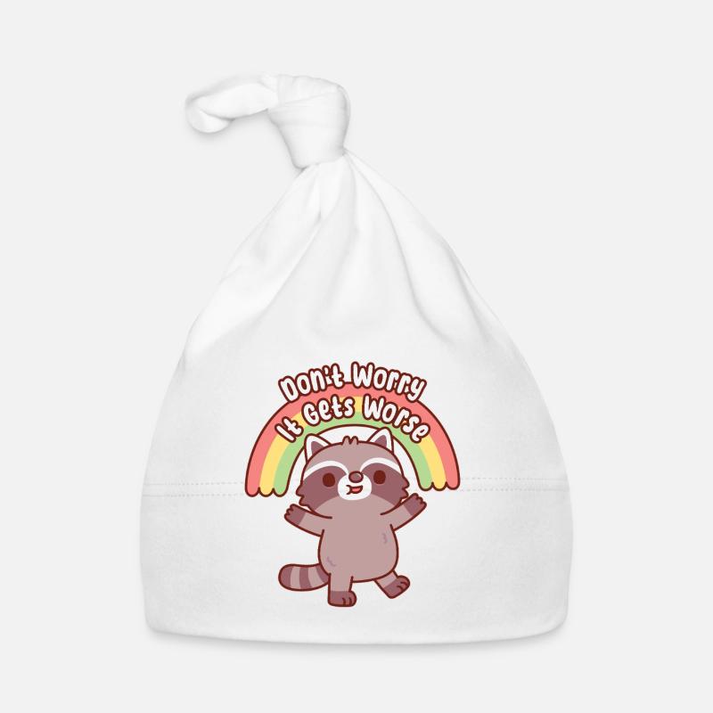 Raton laveur mignon, ne t’inquiète pas, ça devient pire, drôle. Bonnet bio Bébé