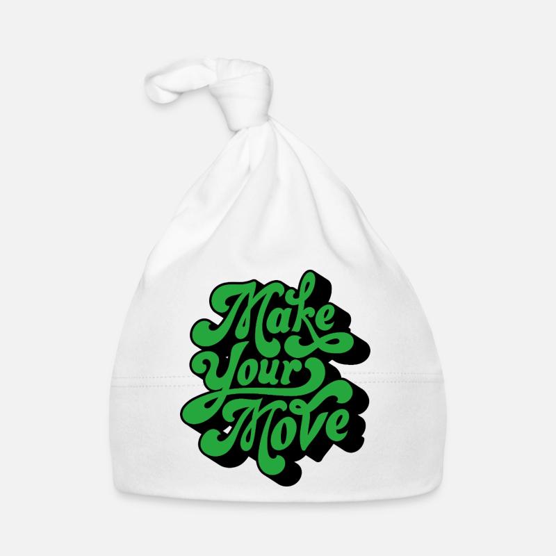Make Your Move – Retro Handtext Organic Baby Cap