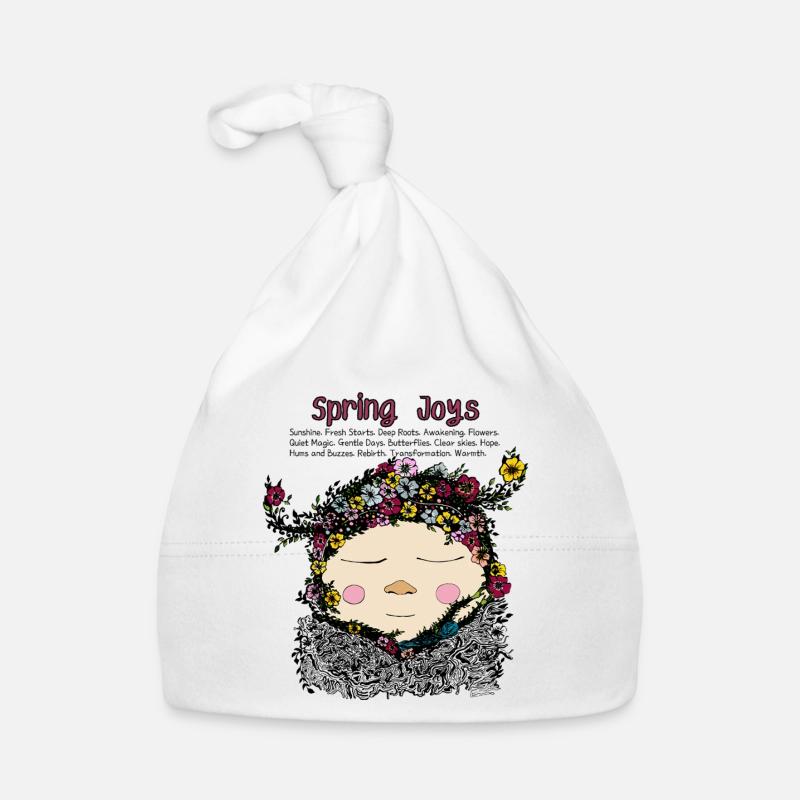 Spring Joy Gnome – Cozy Nature Illustration Organic Baby Cap