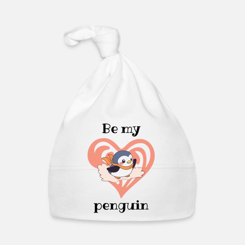 Herzpinguin mit Schal Baby Bio-Mütze