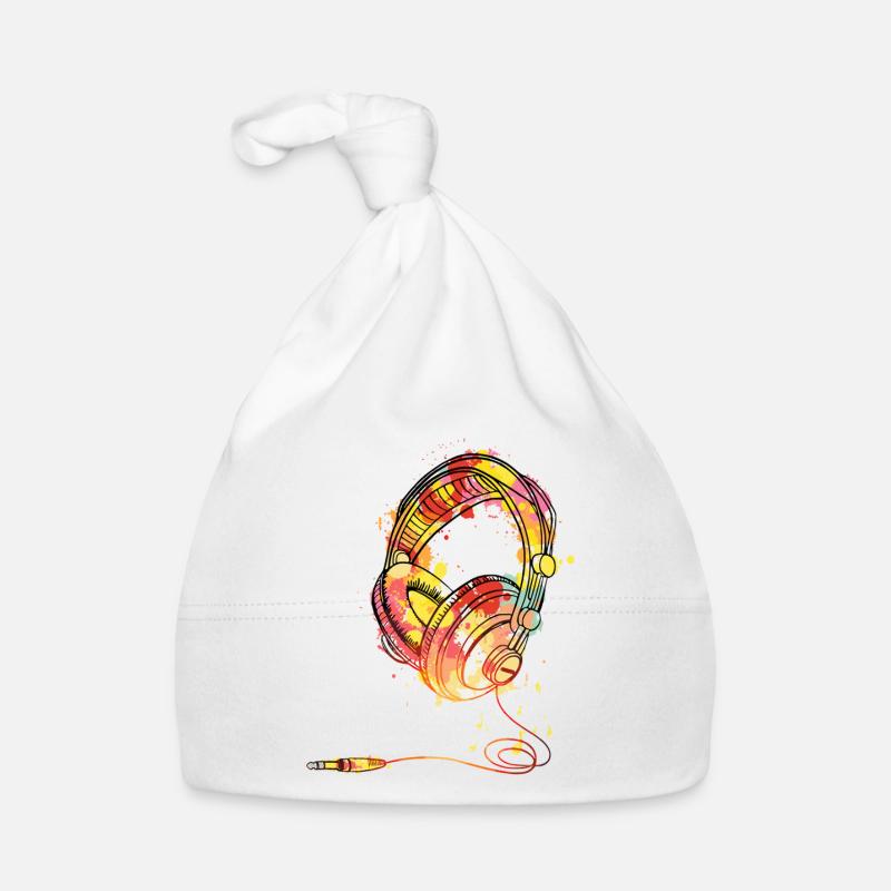 Illustration colorée de la splash casque Bonnet bio Bébé