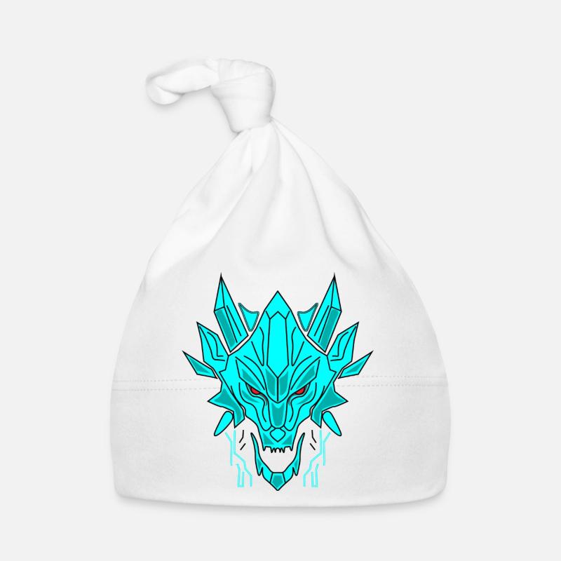 Geometrischer Eisdrache Kopf Organic Baby Cap