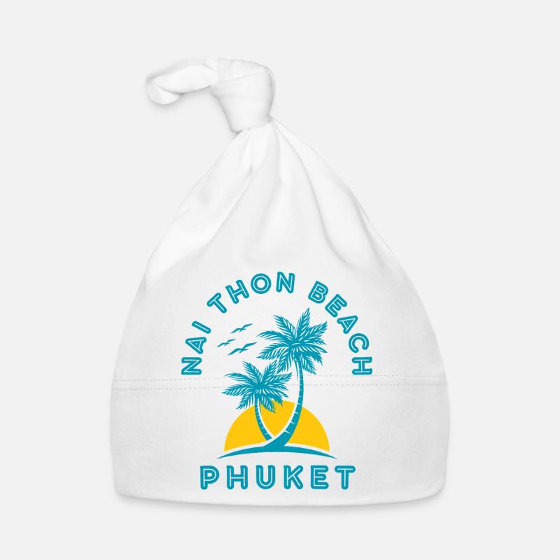 Coucher de soleil de palmier de Nai Thon Beach Phuket Bonnet bio Bébé