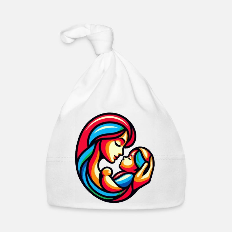 Bunte Mutter-Kind-Harmonie Baby Bio-Mütze