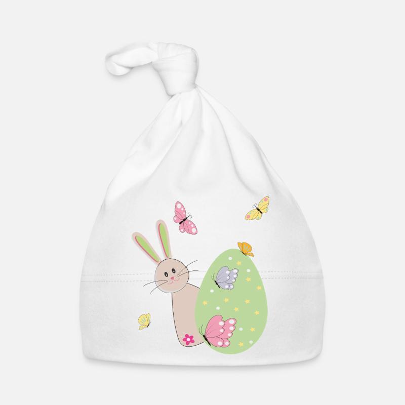 Osterhase mit Schmetterlinge Baby Bio-Mütze