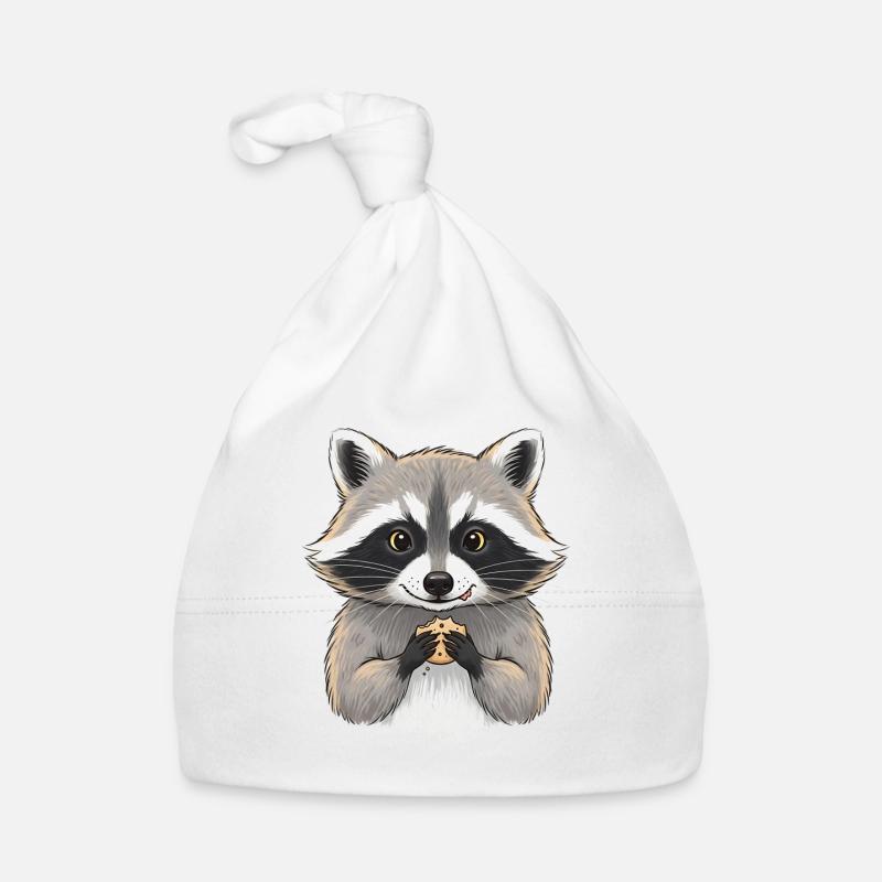 Raton laveur câlin avec biscuit Bonnet bio Bébé