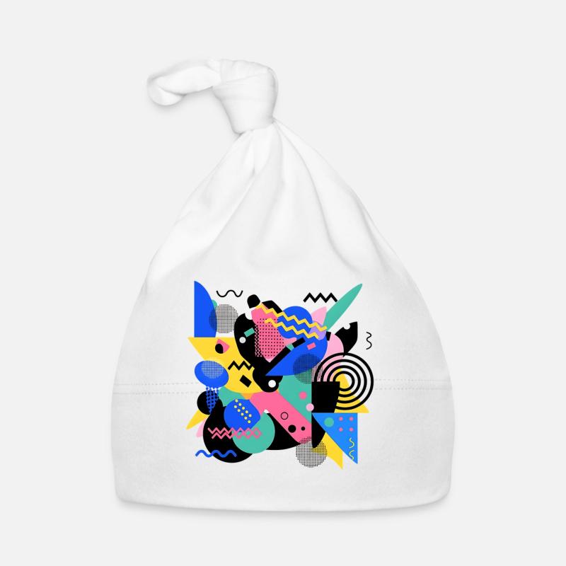 Memphis Style Pattern Retro 80s Geometry Abstract Organic Baby Cap