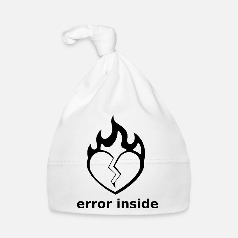 Error Inside – Broken Heart in Flames Organic Baby Cap