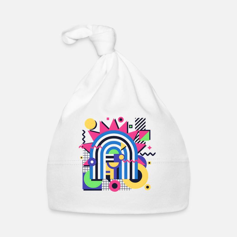 Design de formes graphiques colorées rétro de Memphis Bonnet bio Bébé